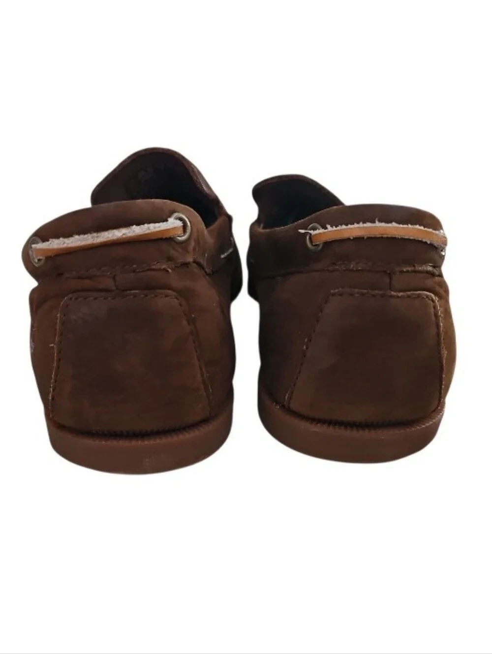 Timberland Leather Slip On Loafers Men 10.5 Brown Driving Moc Casual Shoes